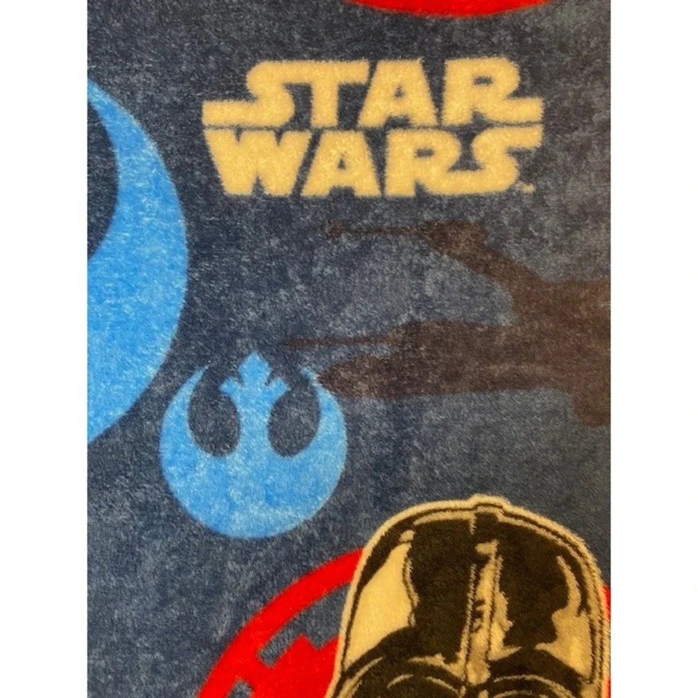 Star Wars Fleece Throw Blanket Darth Vader R2-D2 Navy Blue Plush Soft 50